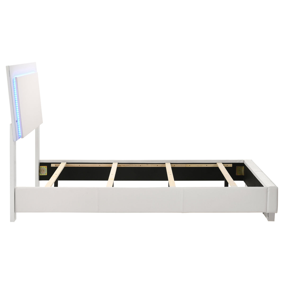 Felicity Wood LED Panel Bed White High Gloss - Twin