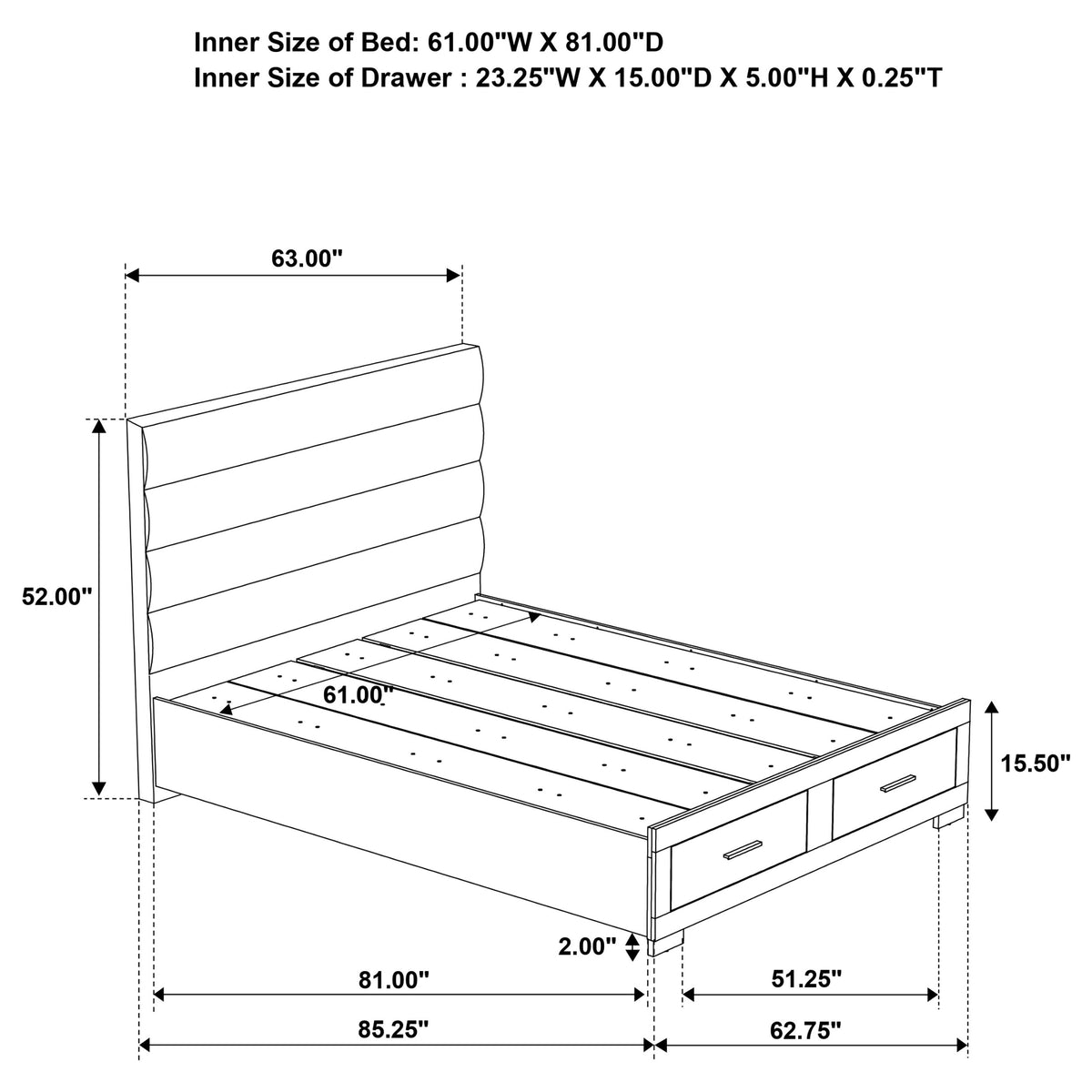 Felicity 4-piece Platform Bedroom Set White - Queen