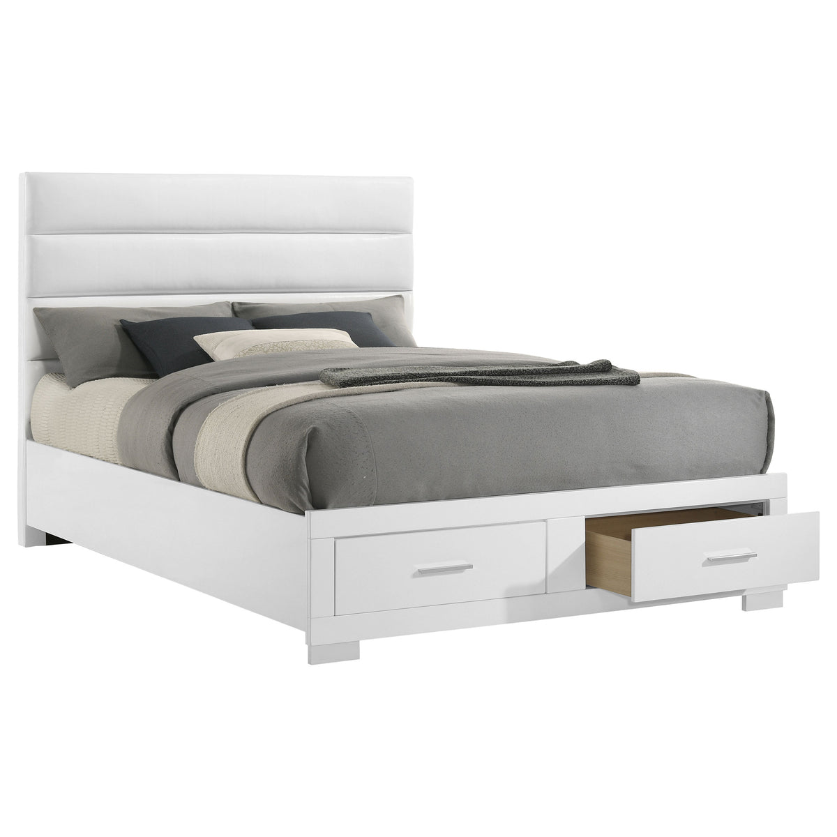 Felicity Storage Bed White High Gloss - Queen