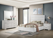Felicity 4-piece Bedroom Set White High Gloss with 53-inch Upholstered Platform Bed - Full