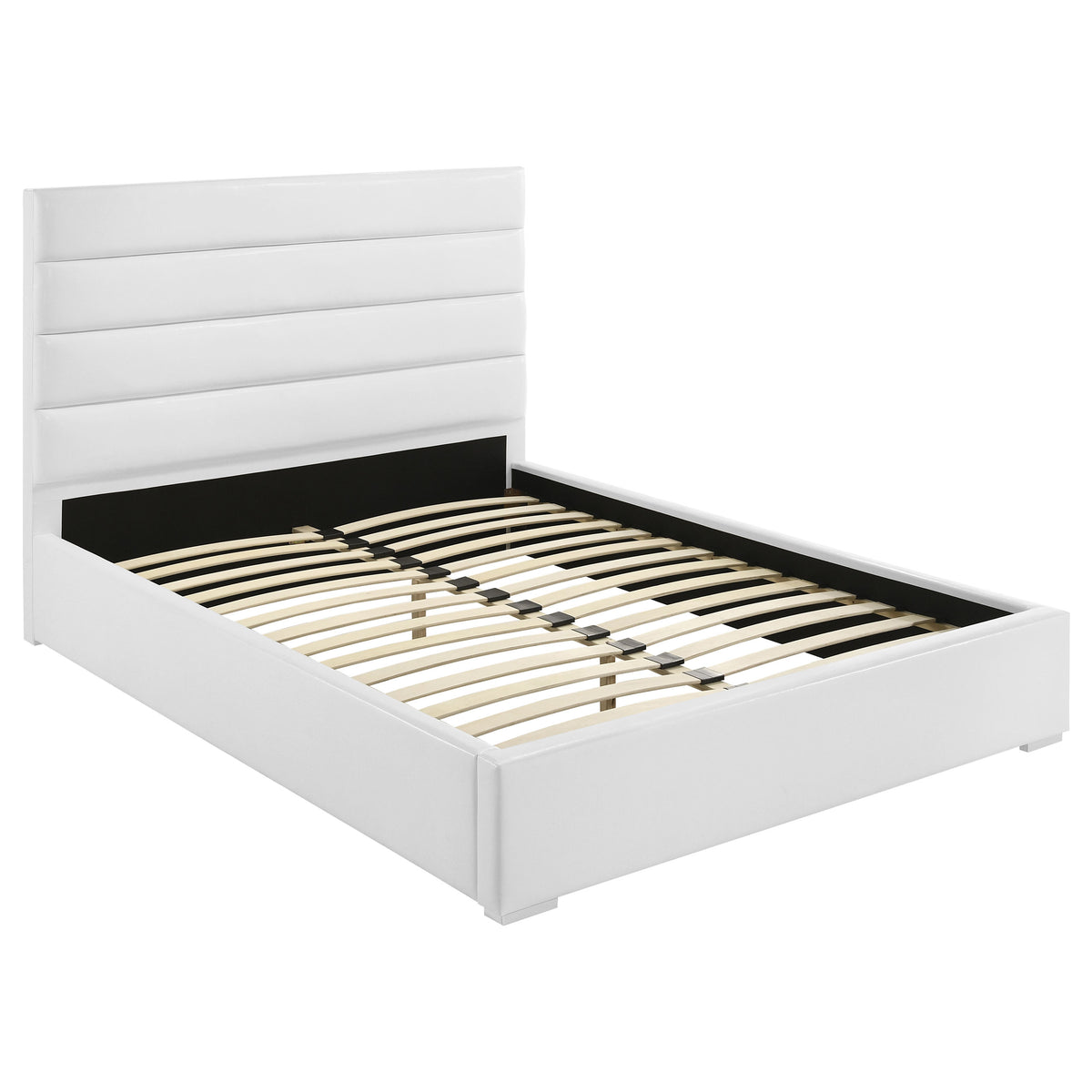 Felicity 4-piece Bedroom Set White High Gloss with 53-inch Upholstered Platform Bed - Queen
