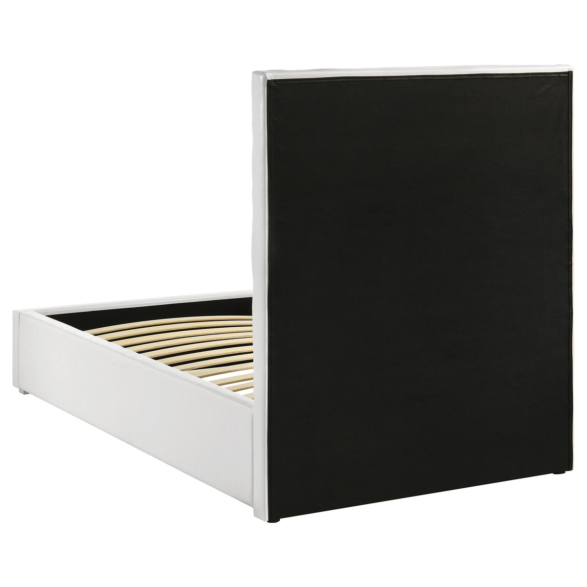 Felicity 4-piece Bedroom Set White High Gloss with 53-inch Upholstered Platform Bed - Twin