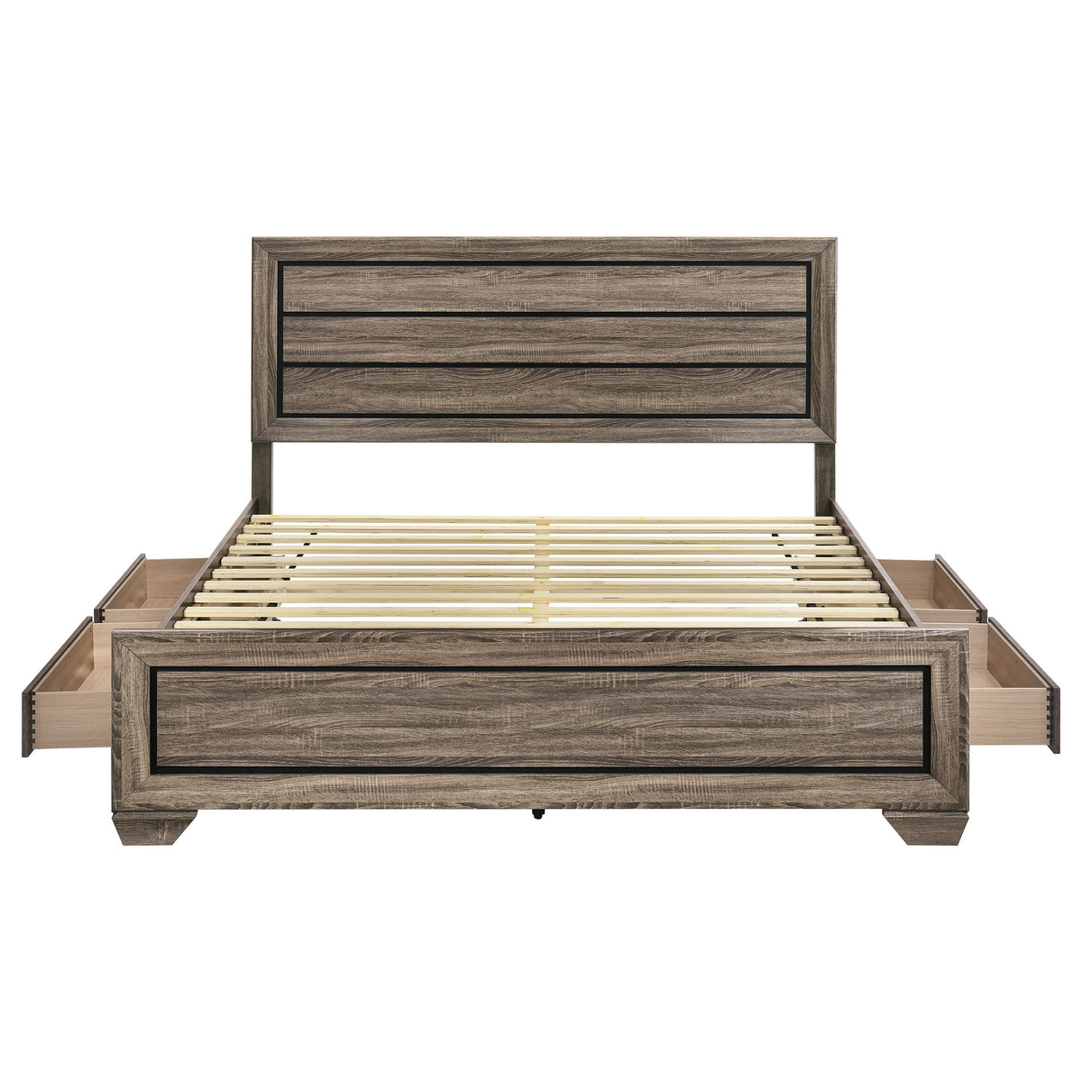 Kauffman Wood Storage Panel Bed - Eastern King, Washed Taupe