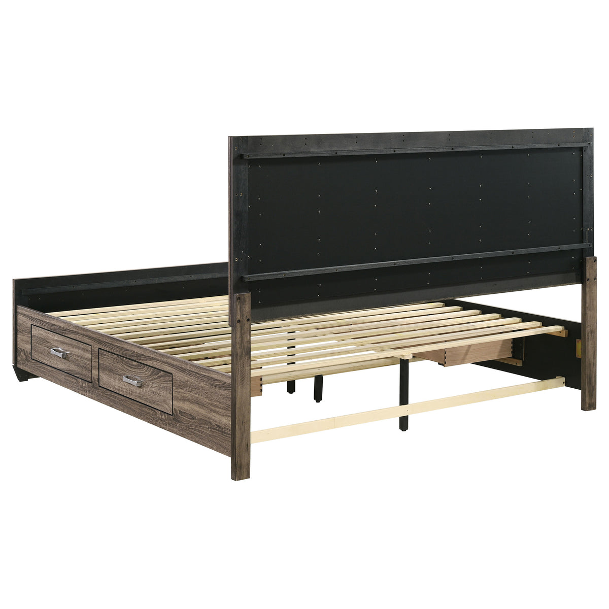 Kauffman Wood Storage Panel Bed - Eastern King, Washed Taupe
