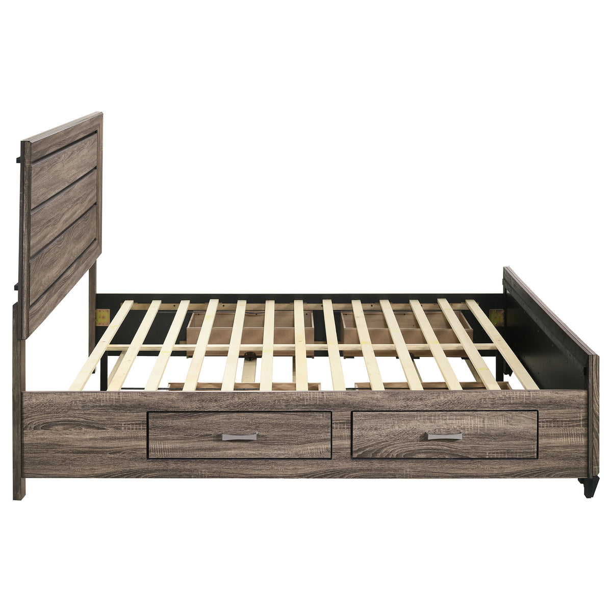 Kauffman Wood Storage Panel Bed - Eastern King, Washed Taupe
