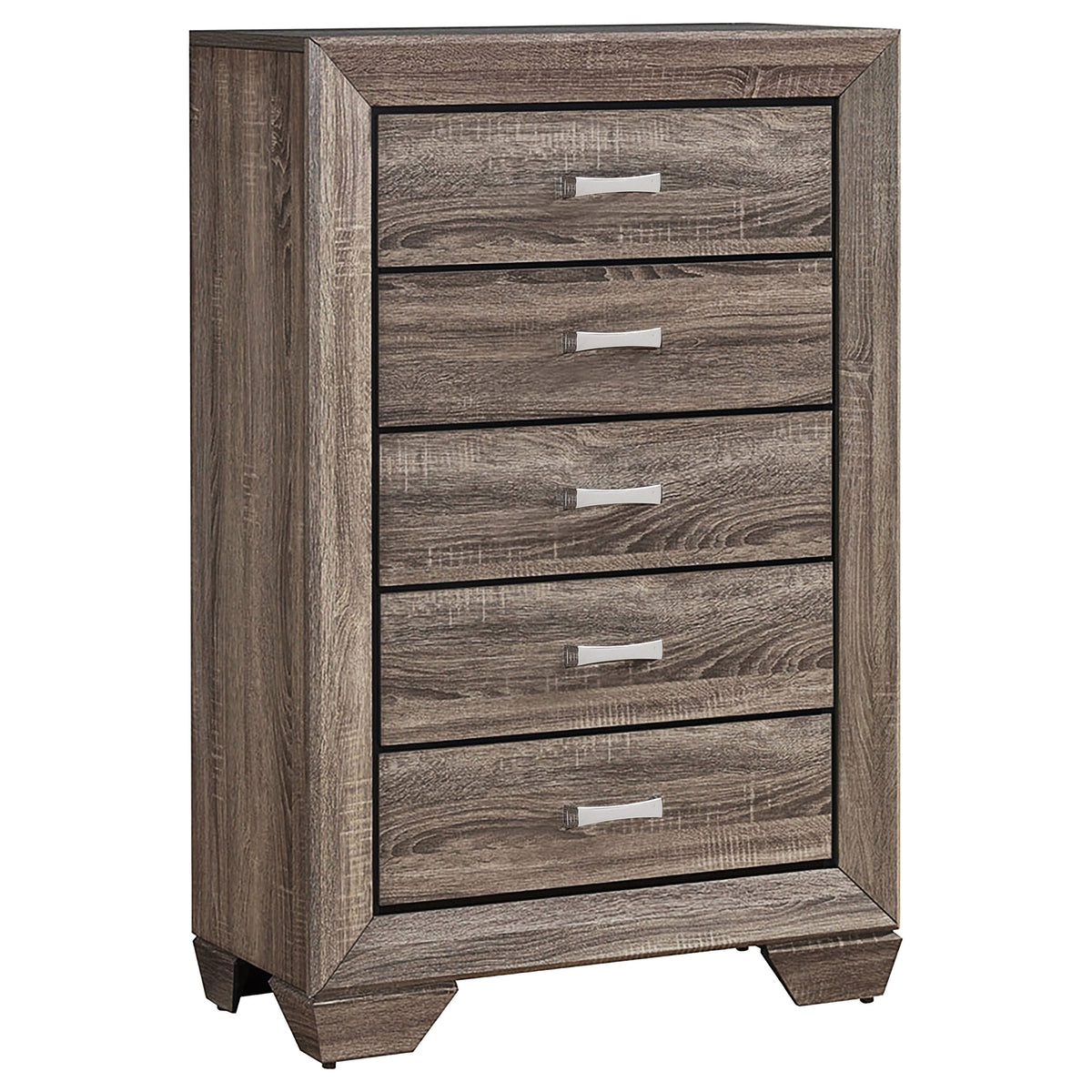Kauffman 5-piece Bedroom Set with Storage Panel Bed - California King, Washed Taupe