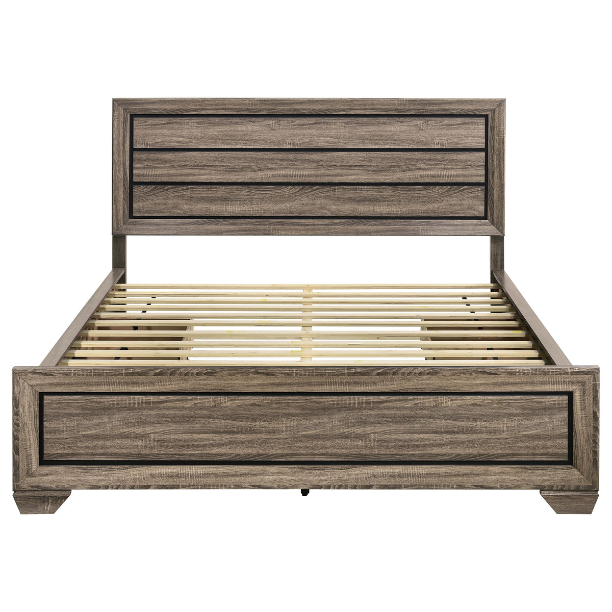 Kauffman Wood Storage Panel Bed - California King, Washed Taupe