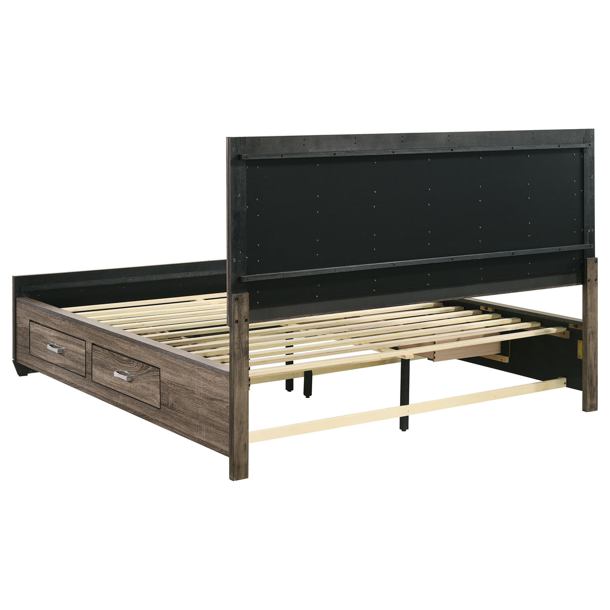 Kauffman Wood Storage Panel Bed - California King, Washed Taupe
