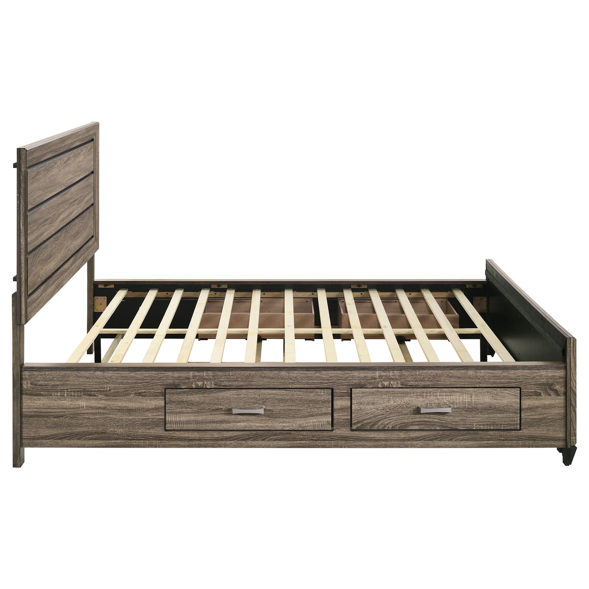 Kauffman Wood Storage Panel Bed - California King, Washed Taupe