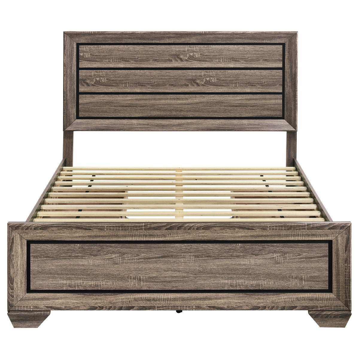Kauffman Wood Storage Panel Bed - Queen, Washed Taupe