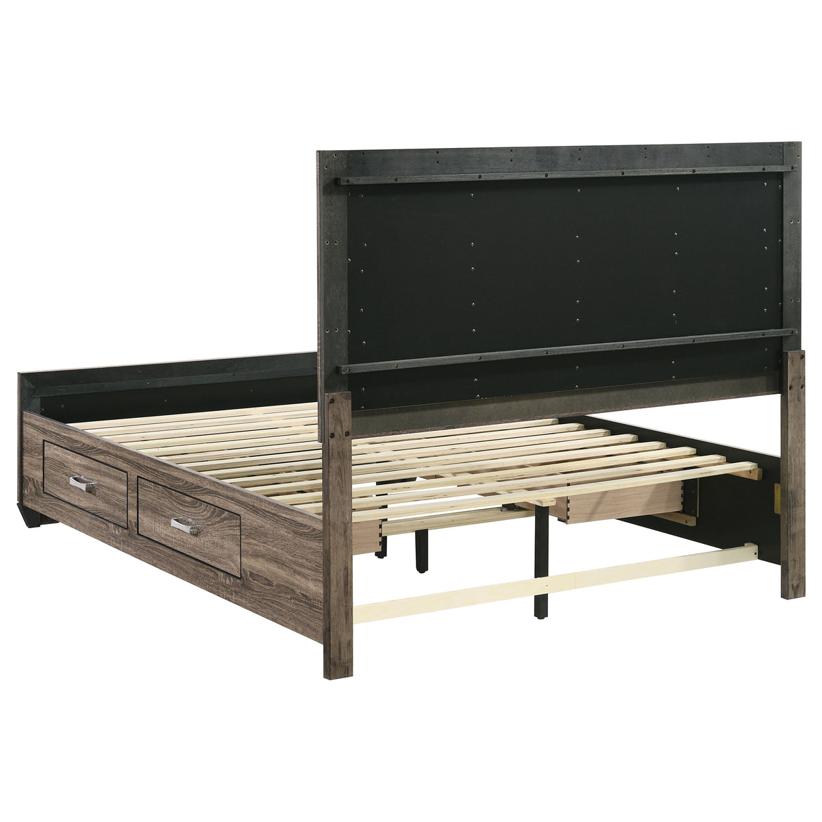 Kauffman Wood Storage Panel Bed - Queen, Washed Taupe