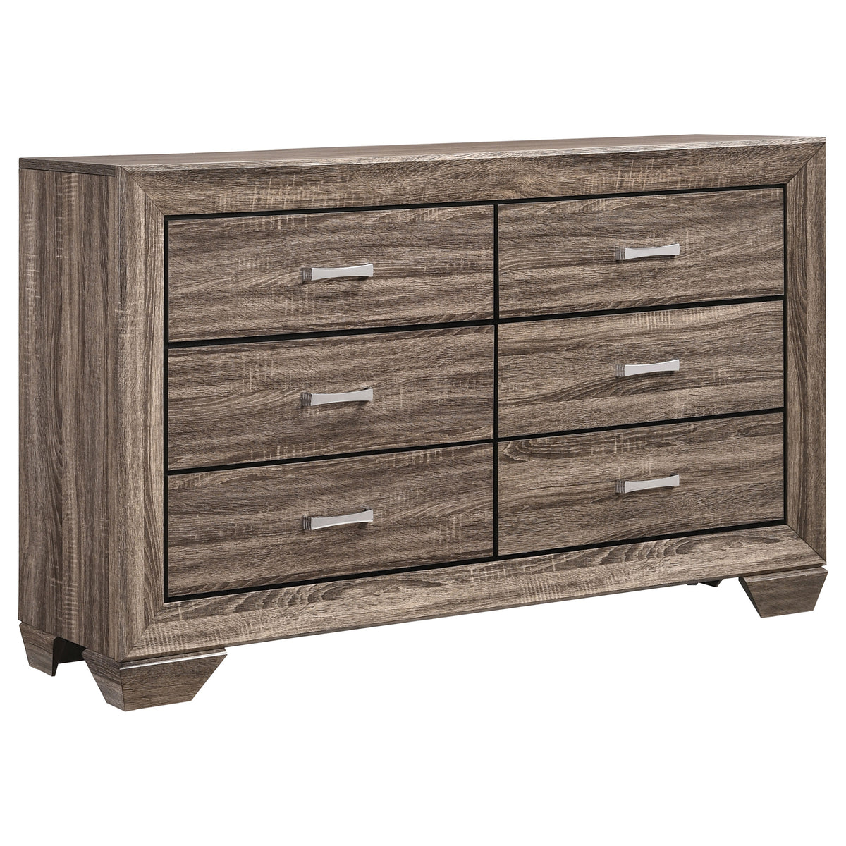 Kauffman 5-piece Bedroom Set with Panel Bed - Eastern King, Washed Taupe