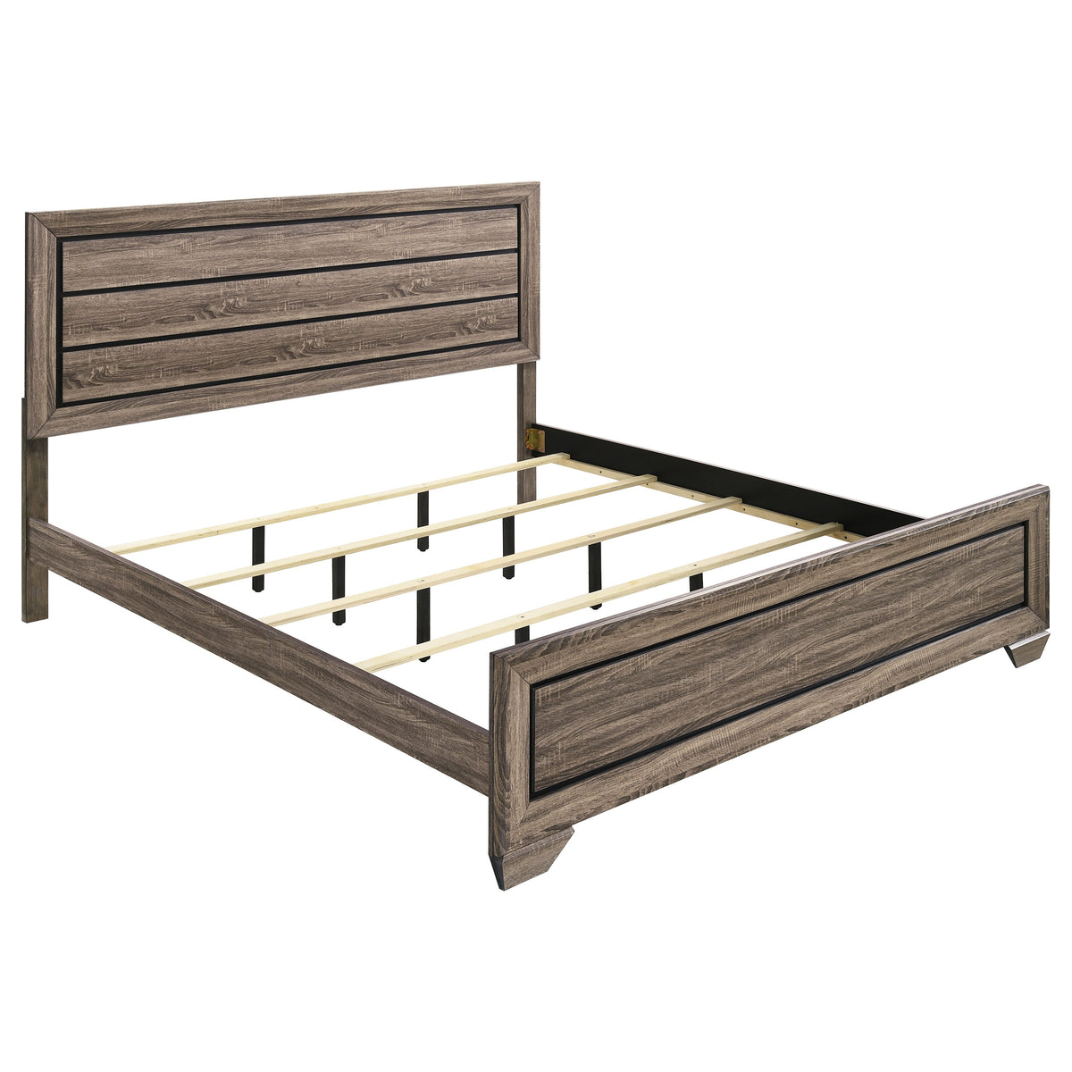 Kauffman Wood Panel Bed - Eastern King, Washed Taupe