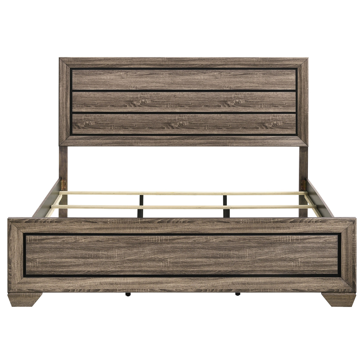 Kauffman Wood Panel Bed - Eastern King, Washed Taupe