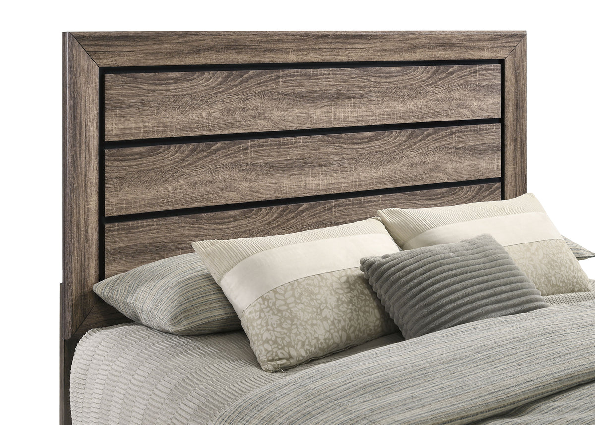 Kauffman Wood Panel Bed - Eastern King, Washed Taupe