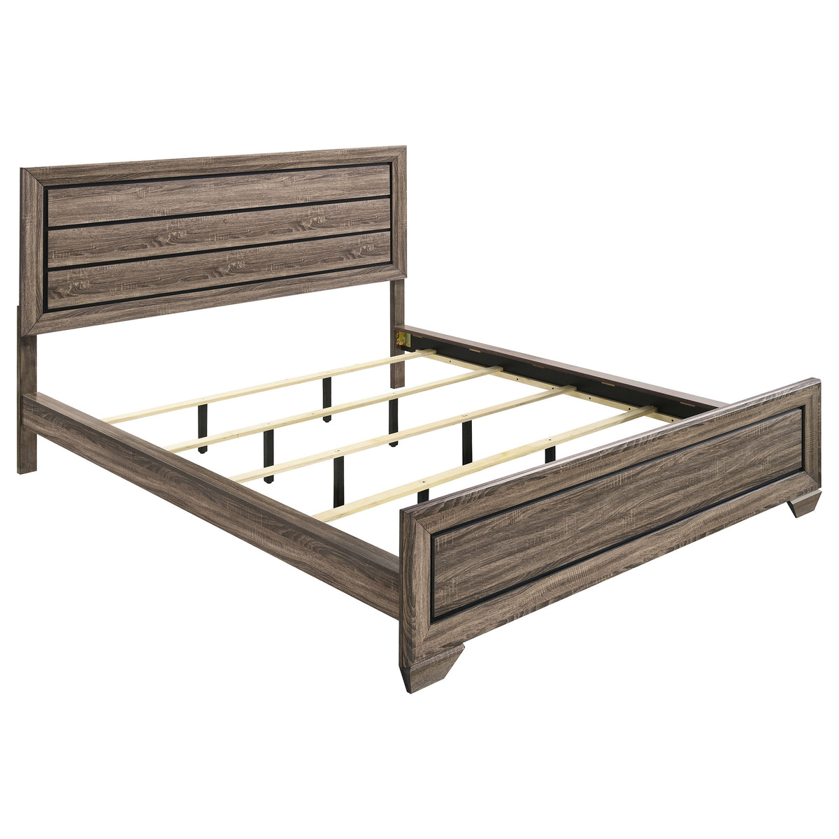 Kauffman Wood Panel Bed - California King, Washed Taupe