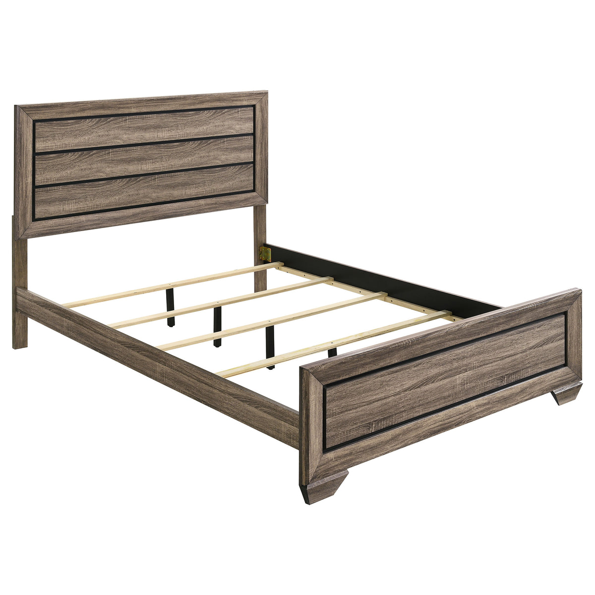 Kauffman Wood Panel Bed - Queen, Washed Taupe