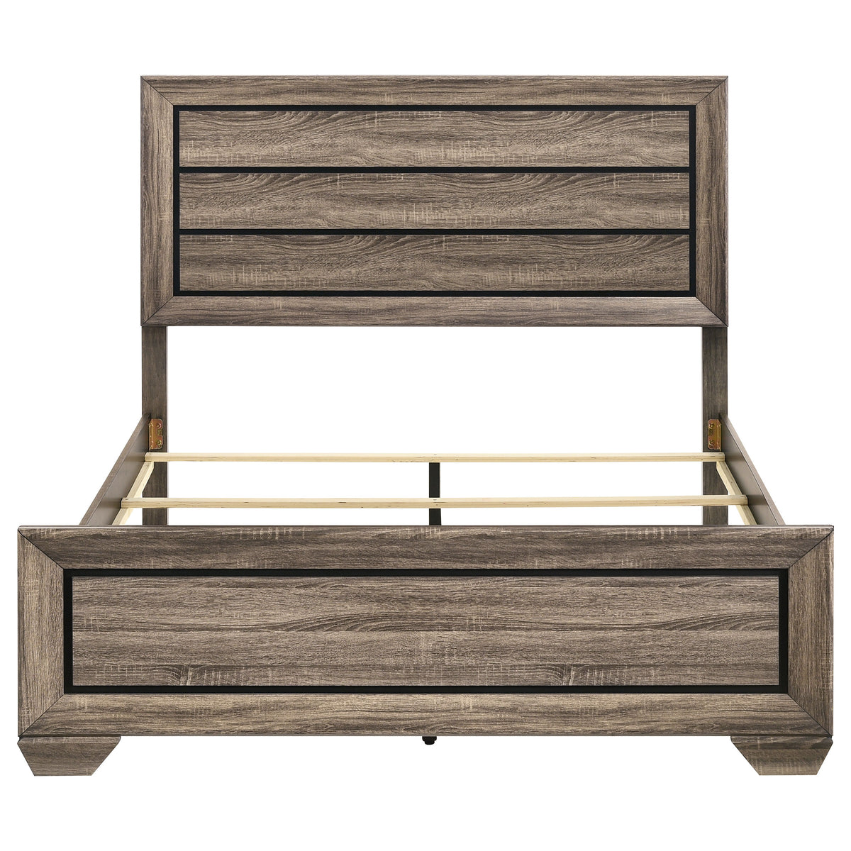Kauffman Wood Panel Bed - Queen, Washed Taupe