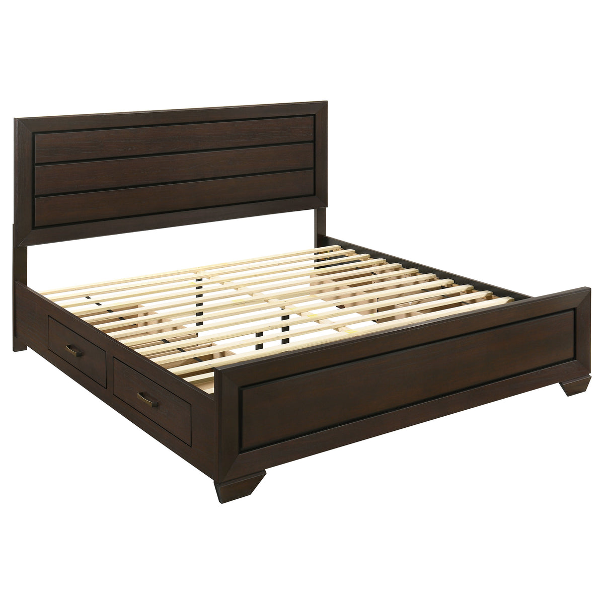 Kauffman 4-piece Bedroom Set with Storage Panel Bed - Eastern King, Dark Cocoa