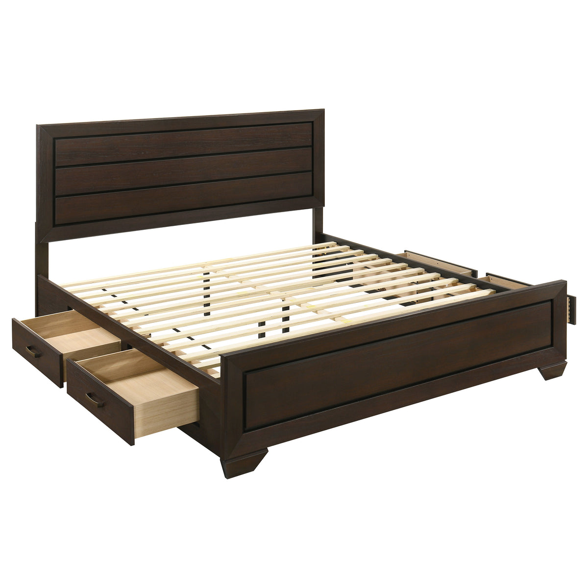 Kauffman Wood Storage Panel Bed - Eastern King, Dark Cocoa