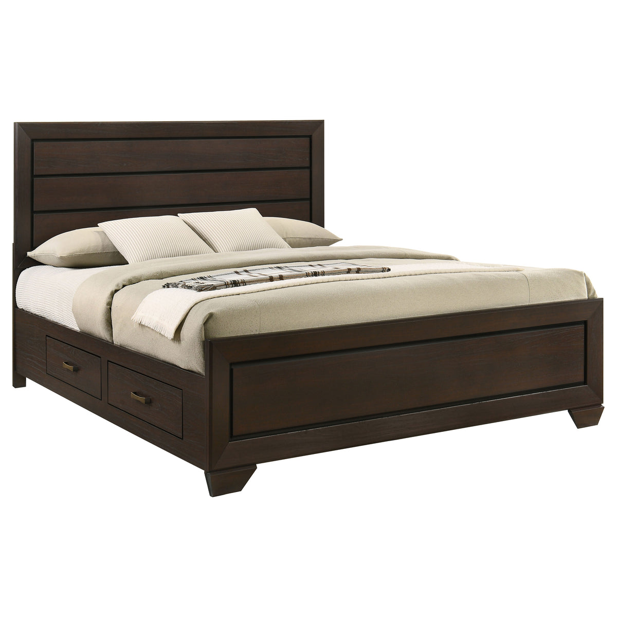 Kauffman Wood Storage Panel Bed - Eastern King, Dark Cocoa