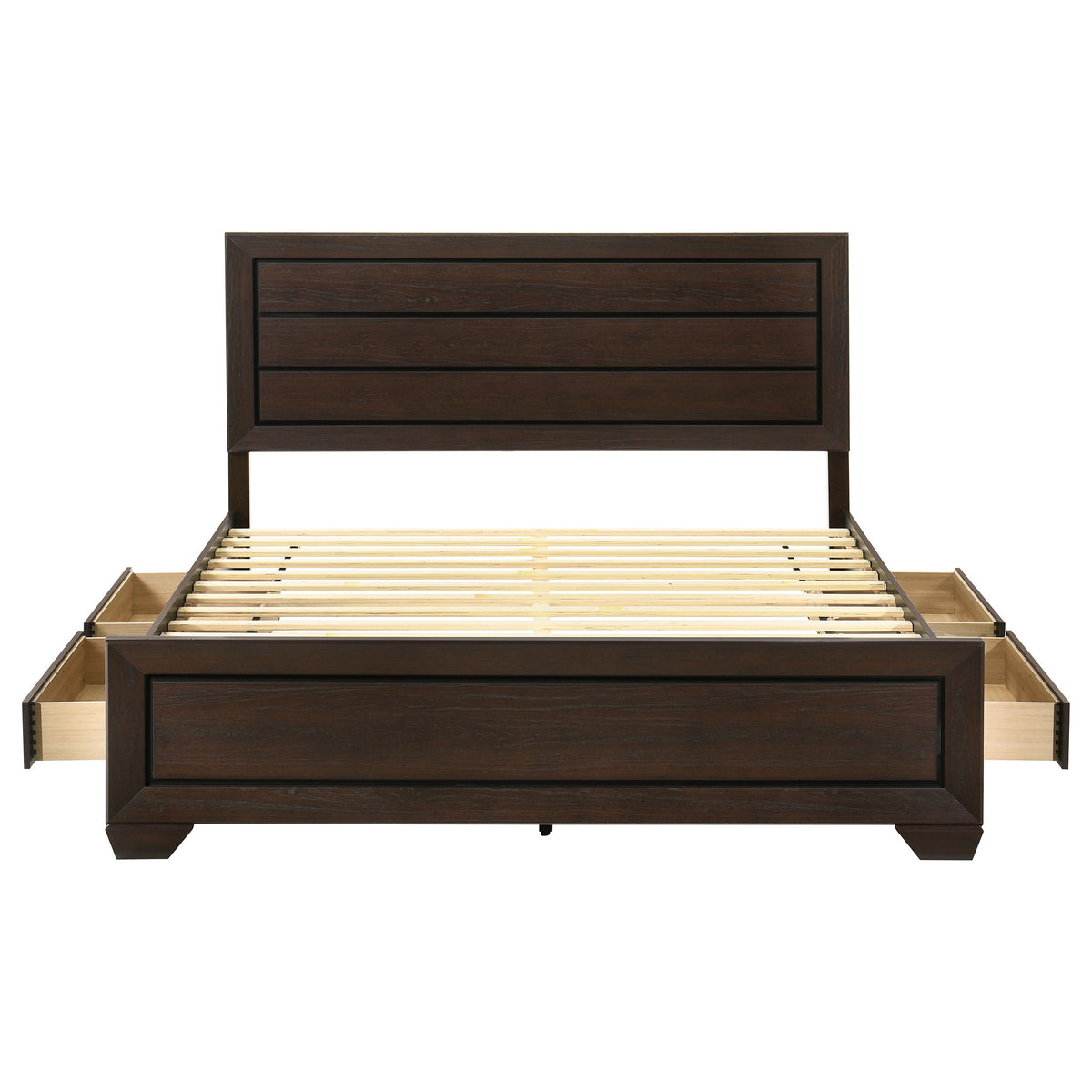 Kauffman Wood Storage Panel Bed - Eastern King, Dark Cocoa