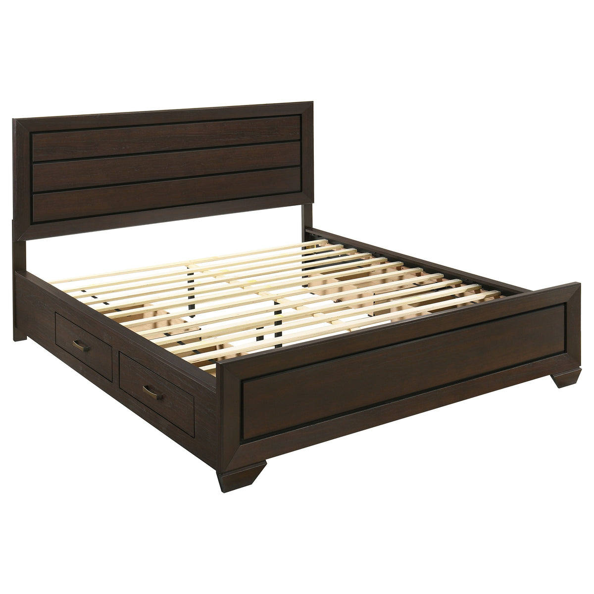 Kauffman Wood Storage Panel Bed - California King, Dark Cocoa