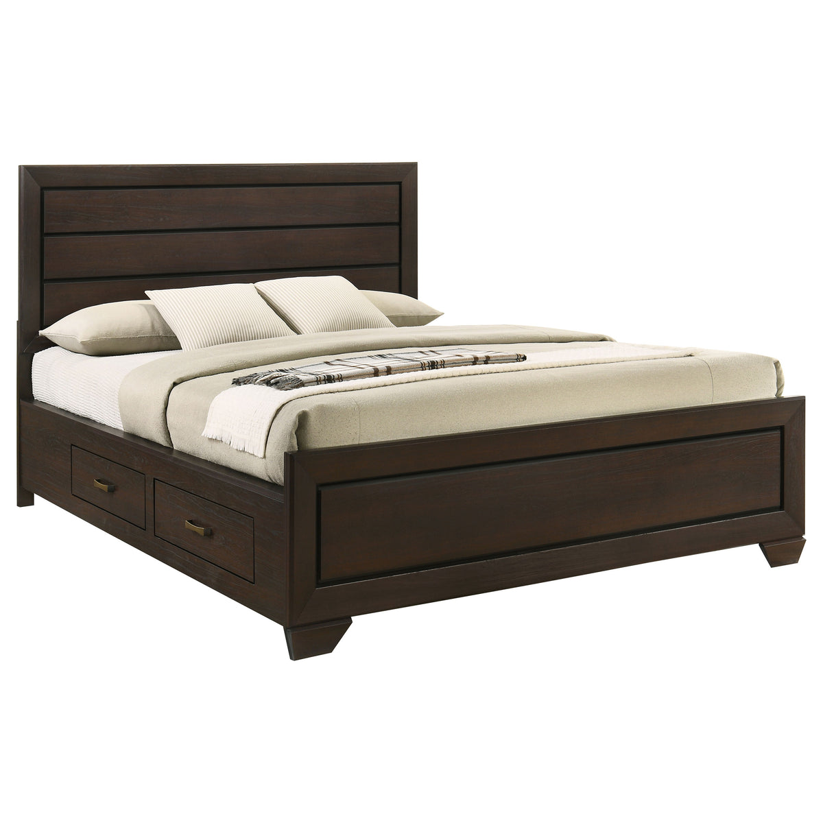 Kauffman Wood Storage Panel Bed - California King, Dark Cocoa