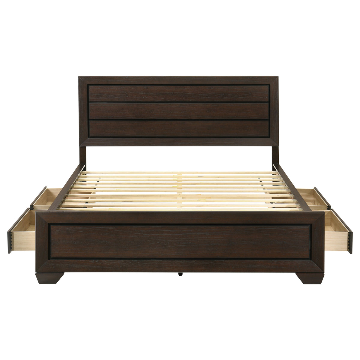Kauffman Wood Storage Panel Bed - California King, Dark Cocoa