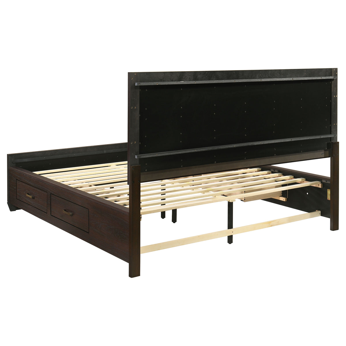 Kauffman Wood Storage Panel Bed - California King, Dark Cocoa