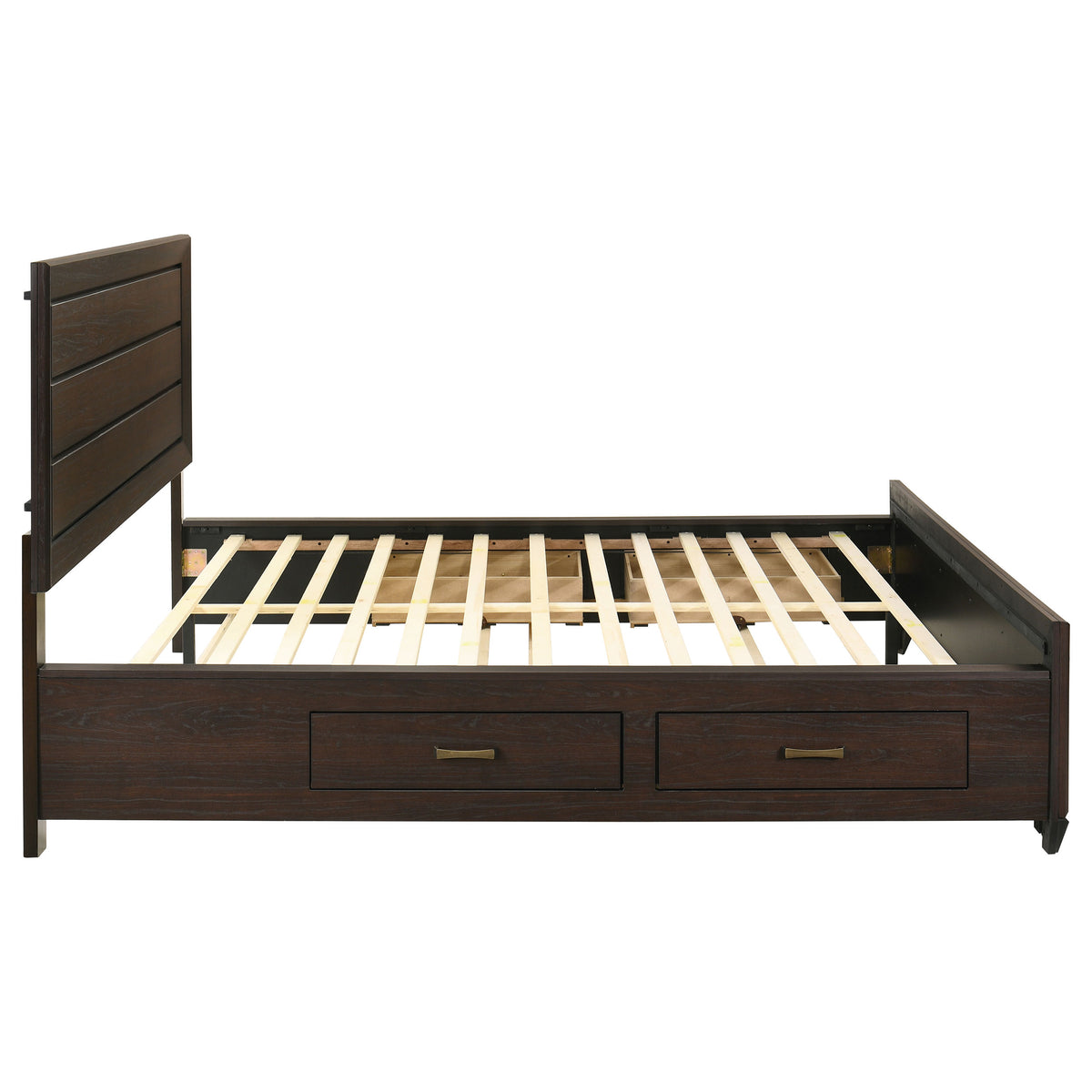 Kauffman Wood Storage Panel Bed - California King, Dark Cocoa
