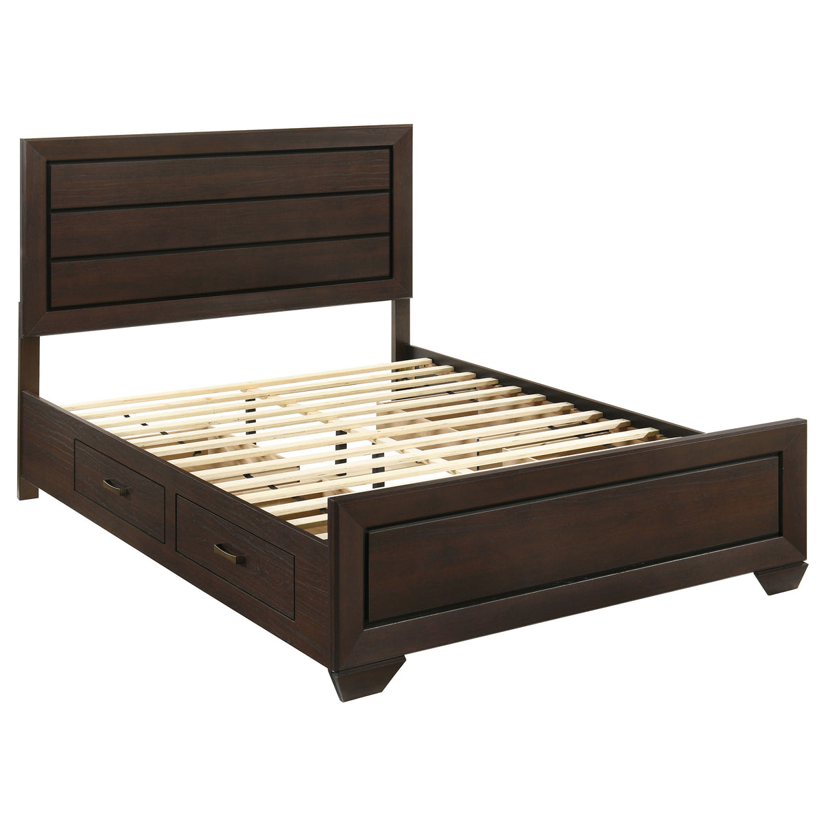 Kauffman Wood Storage Panel Bed - Queen, Dark Cocoa