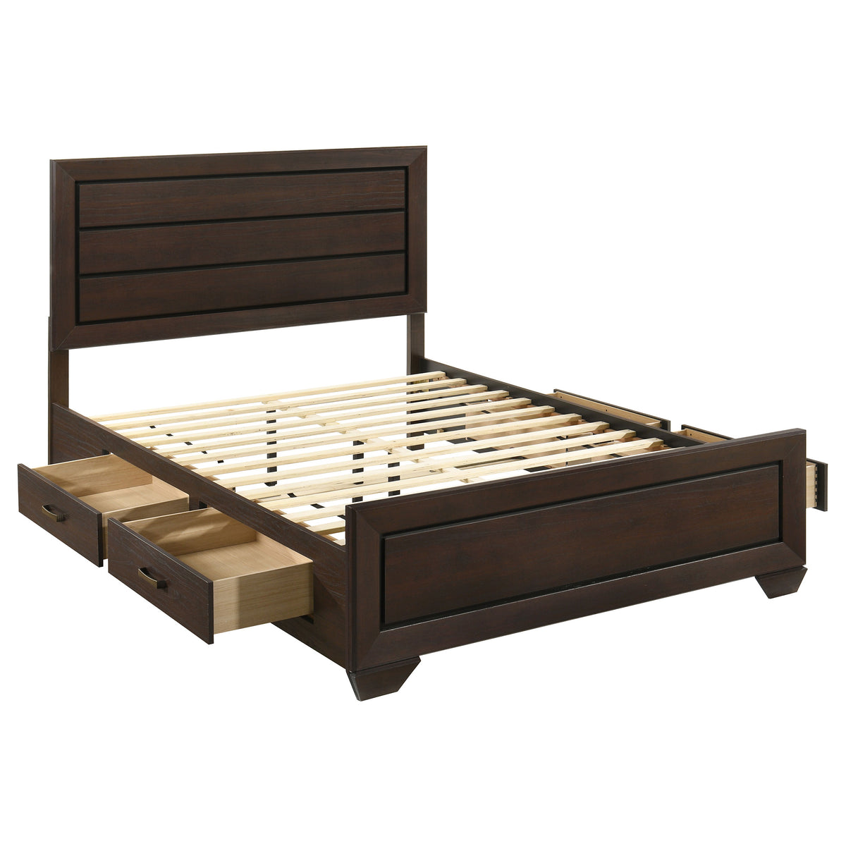 Kauffman Wood Storage Panel Bed - Queen, Dark Cocoa