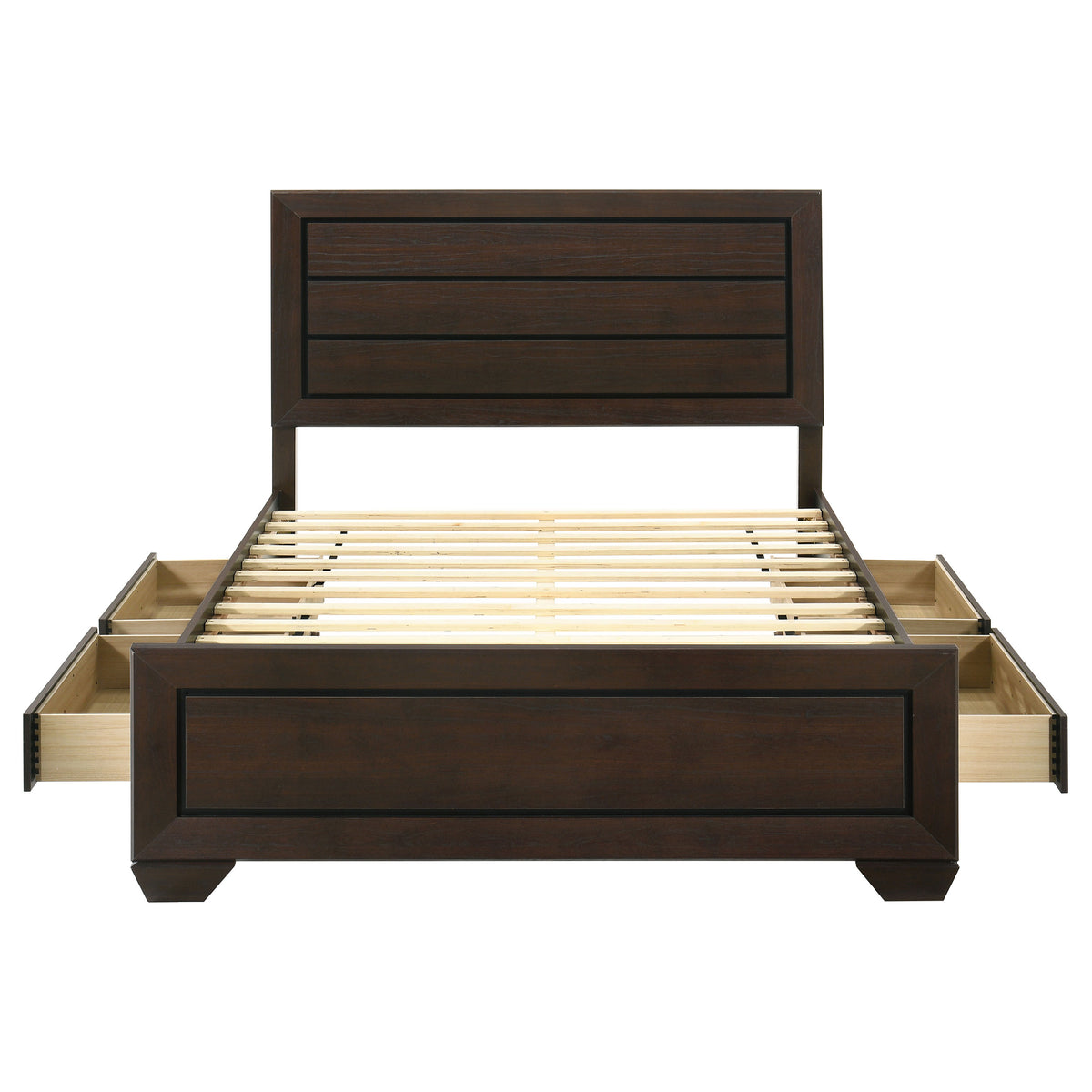 Kauffman Wood Storage Panel Bed - Queen, Dark Cocoa