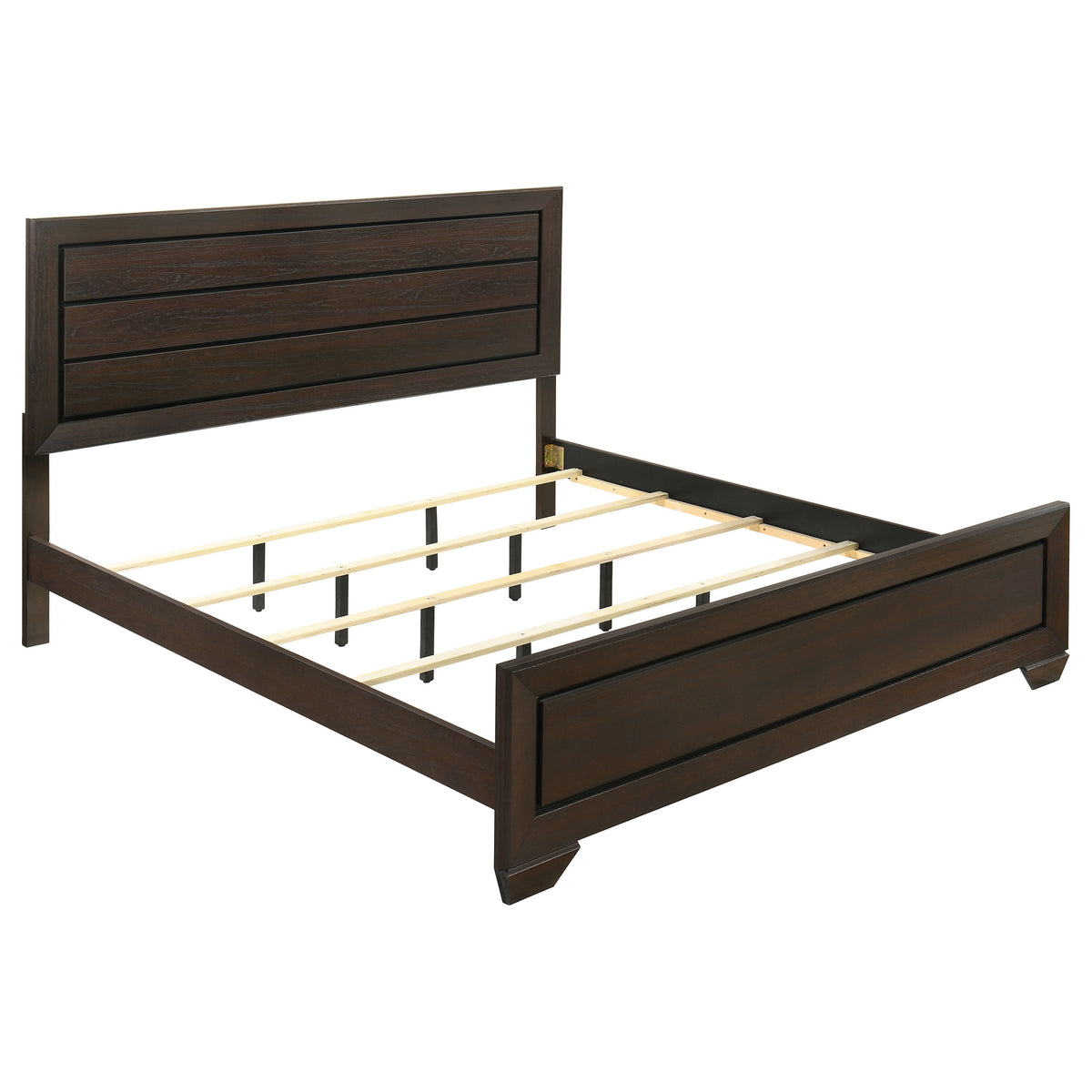 Kauffman Wood Panel Bed - Eastern King, Dark Cocoa