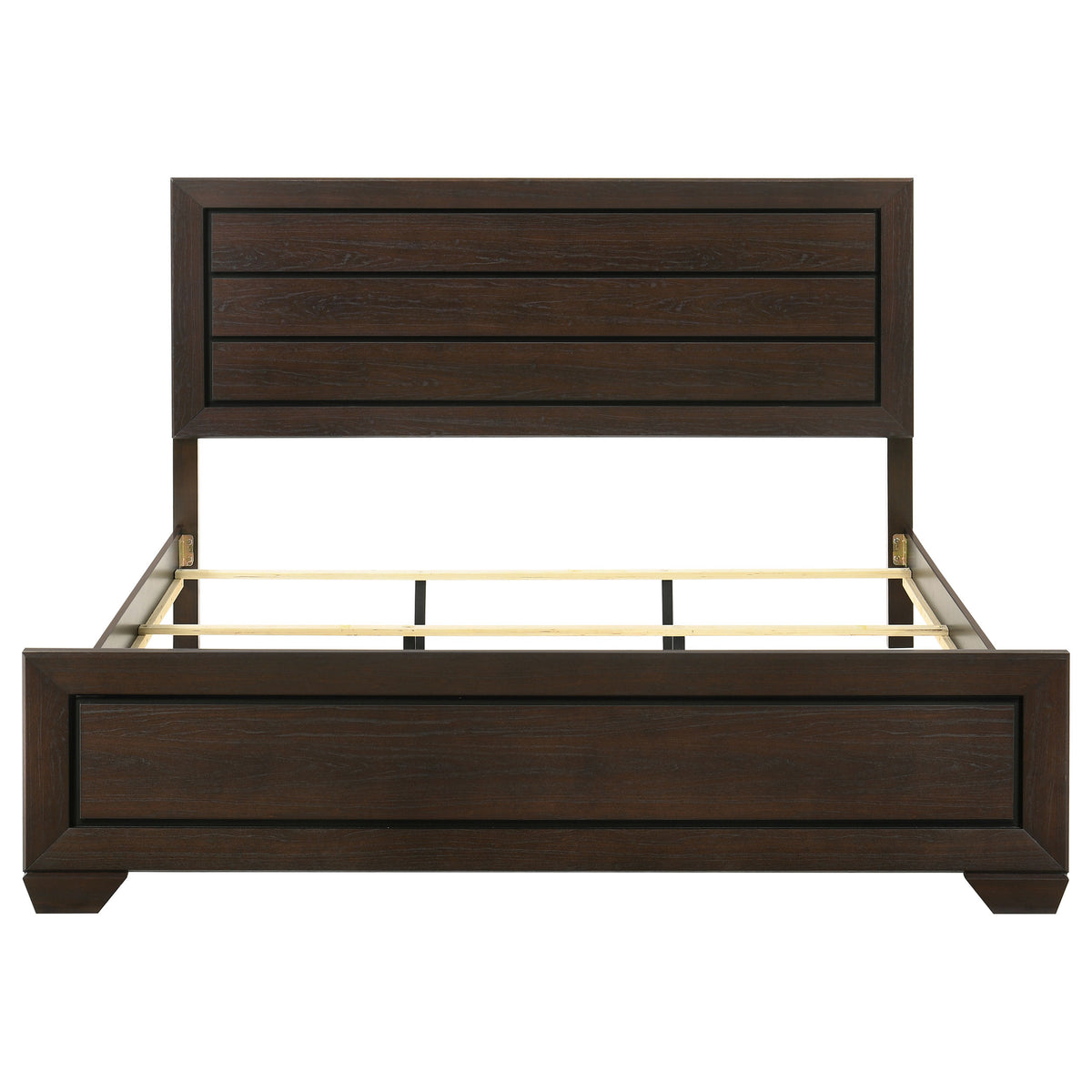 Kauffman Wood Panel Bed - Eastern King, Dark Cocoa