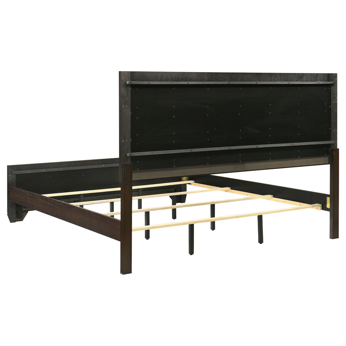 Kauffman Wood Panel Bed - Eastern King, Dark Cocoa