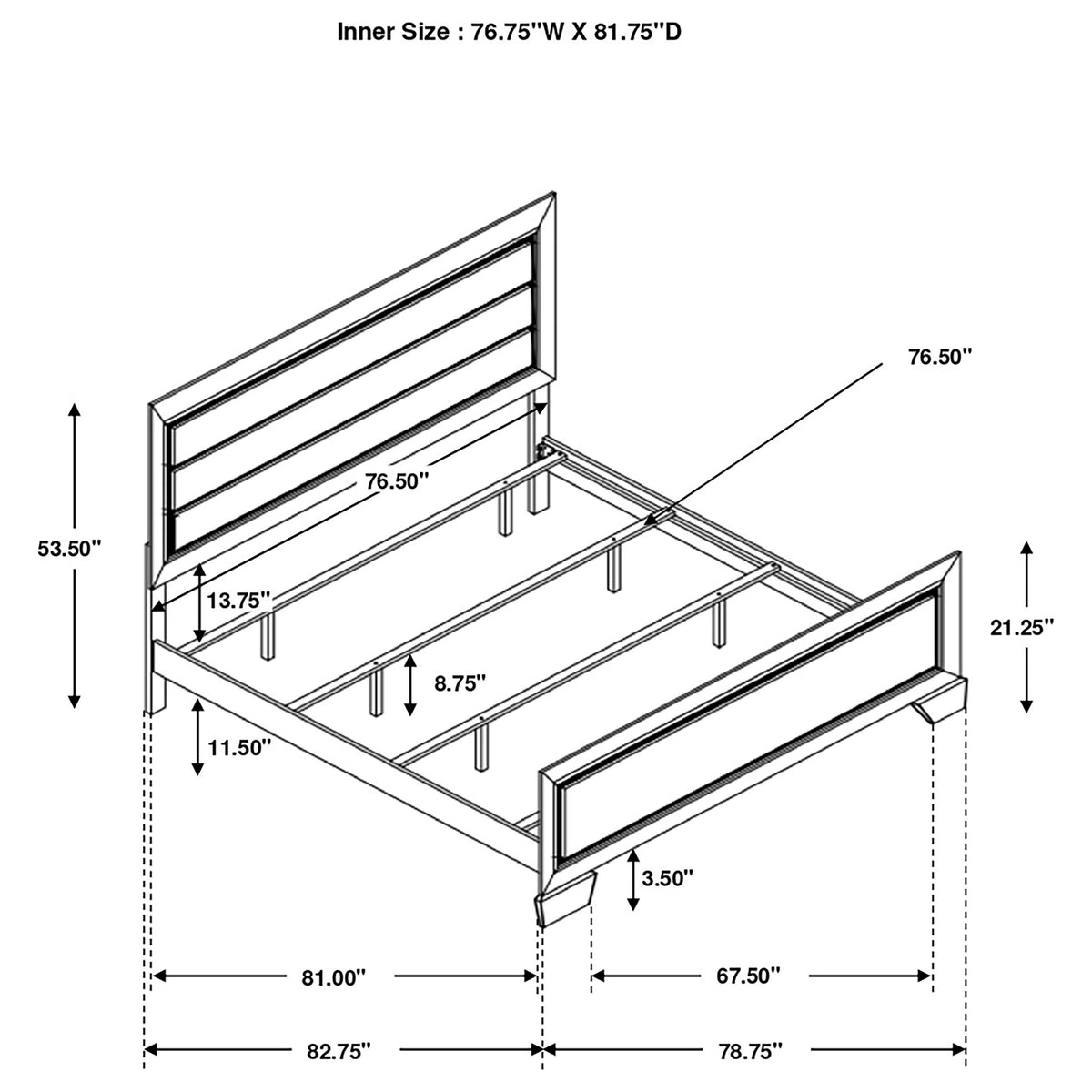 Kauffman Wood Panel Bed - Eastern King, Dark Cocoa