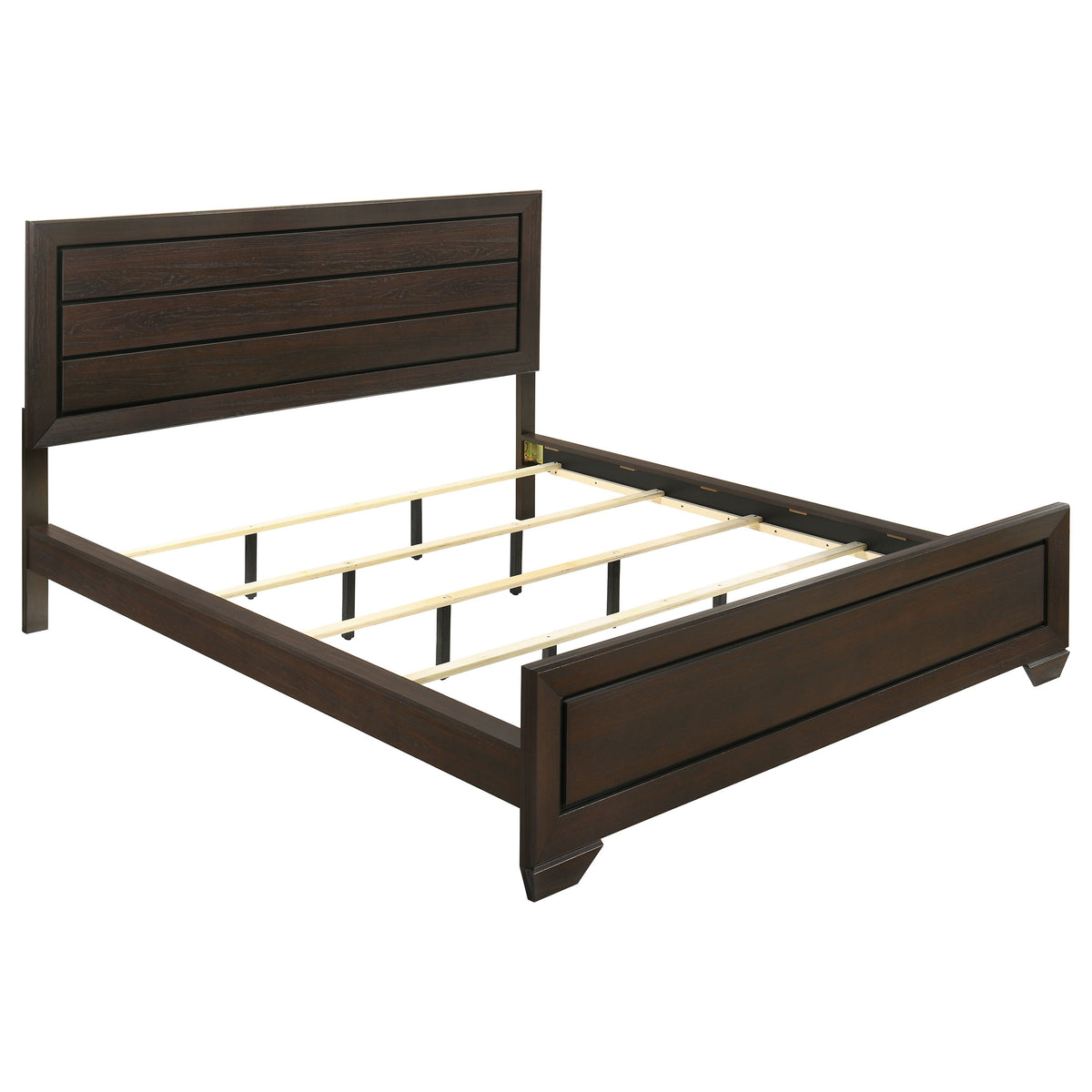 Kauffman Wood Panel Bed - California King, Dark Cocoa
