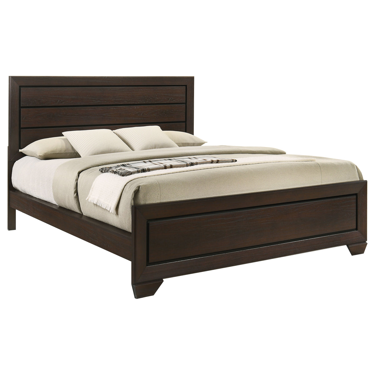 Kauffman Wood Panel Bed - California King, Dark Cocoa