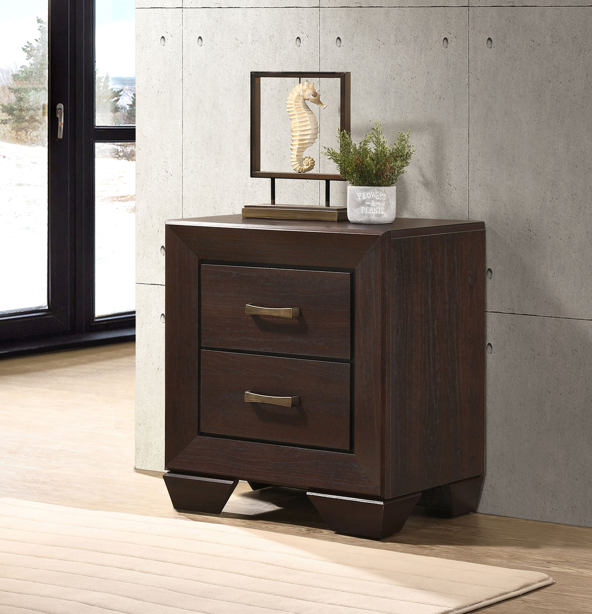 Kauffman 2-drawer Nightstand - Dark Cocoa