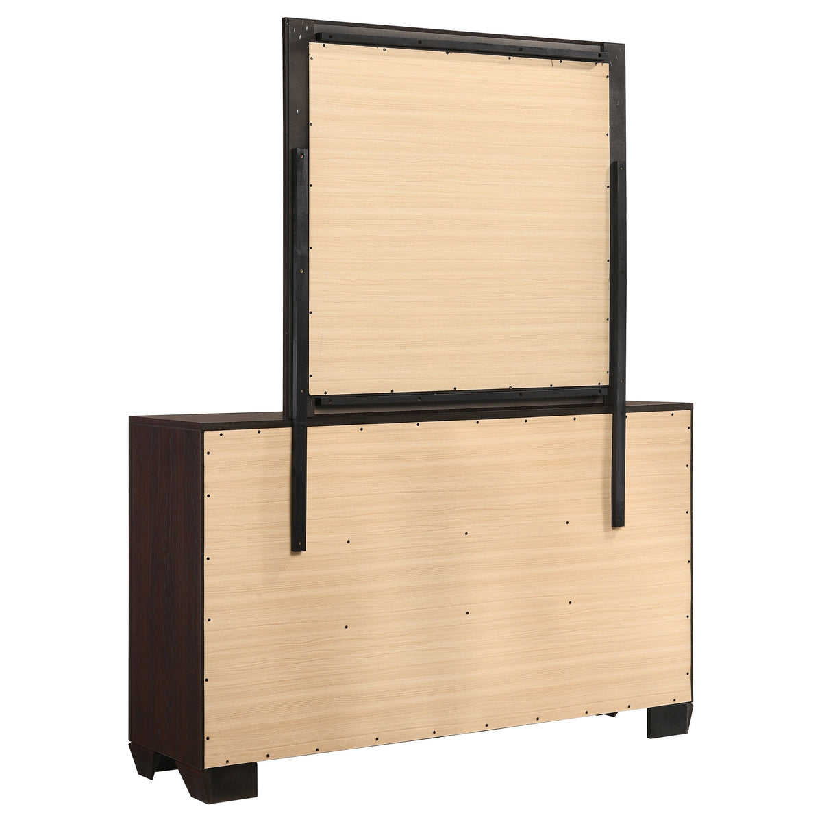 Kauffman 6-drawer Dresser - Dark Cocoa, With Mirror