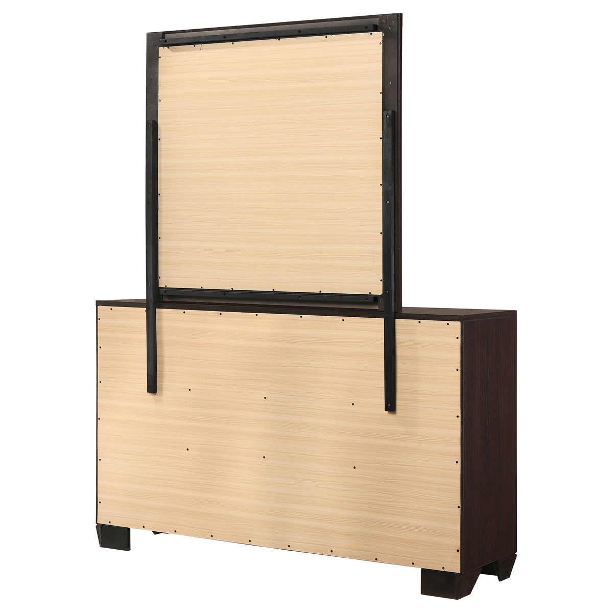 Kauffman 6-drawer Dresser - Dark Cocoa, With Mirror