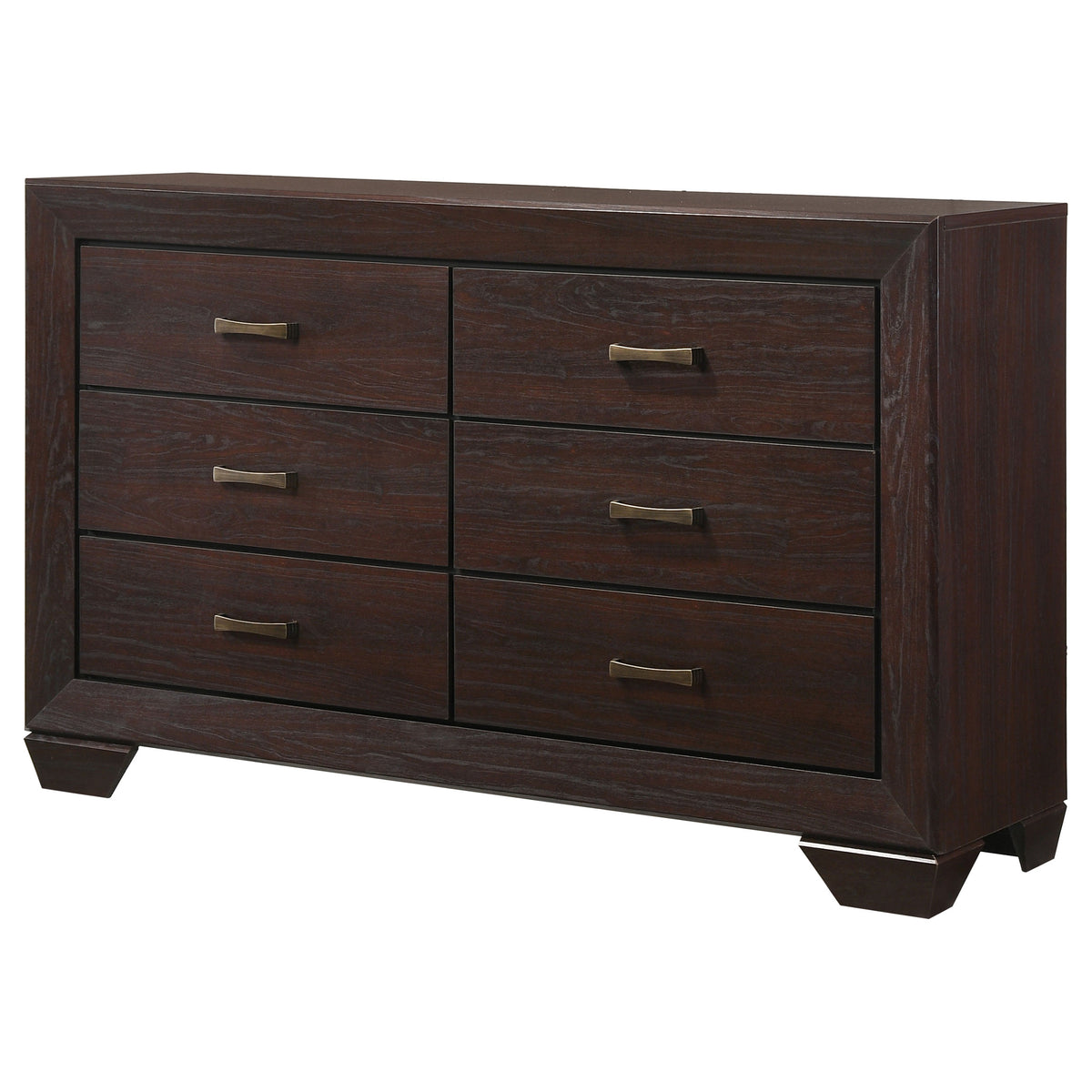 Kauffman 6-drawer Dresser - Dark Cocoa, Without Mirror