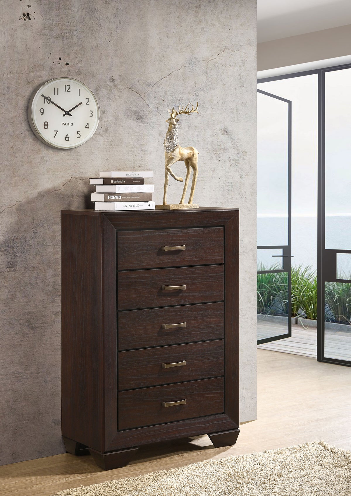 Kauffman 5-drawer Bedroom Chest - Dark Cocoa