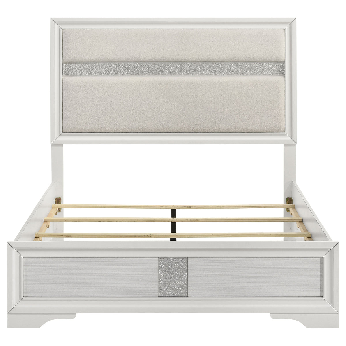 Miranda 54-inch Upholstered Panel Bed - Full, White
