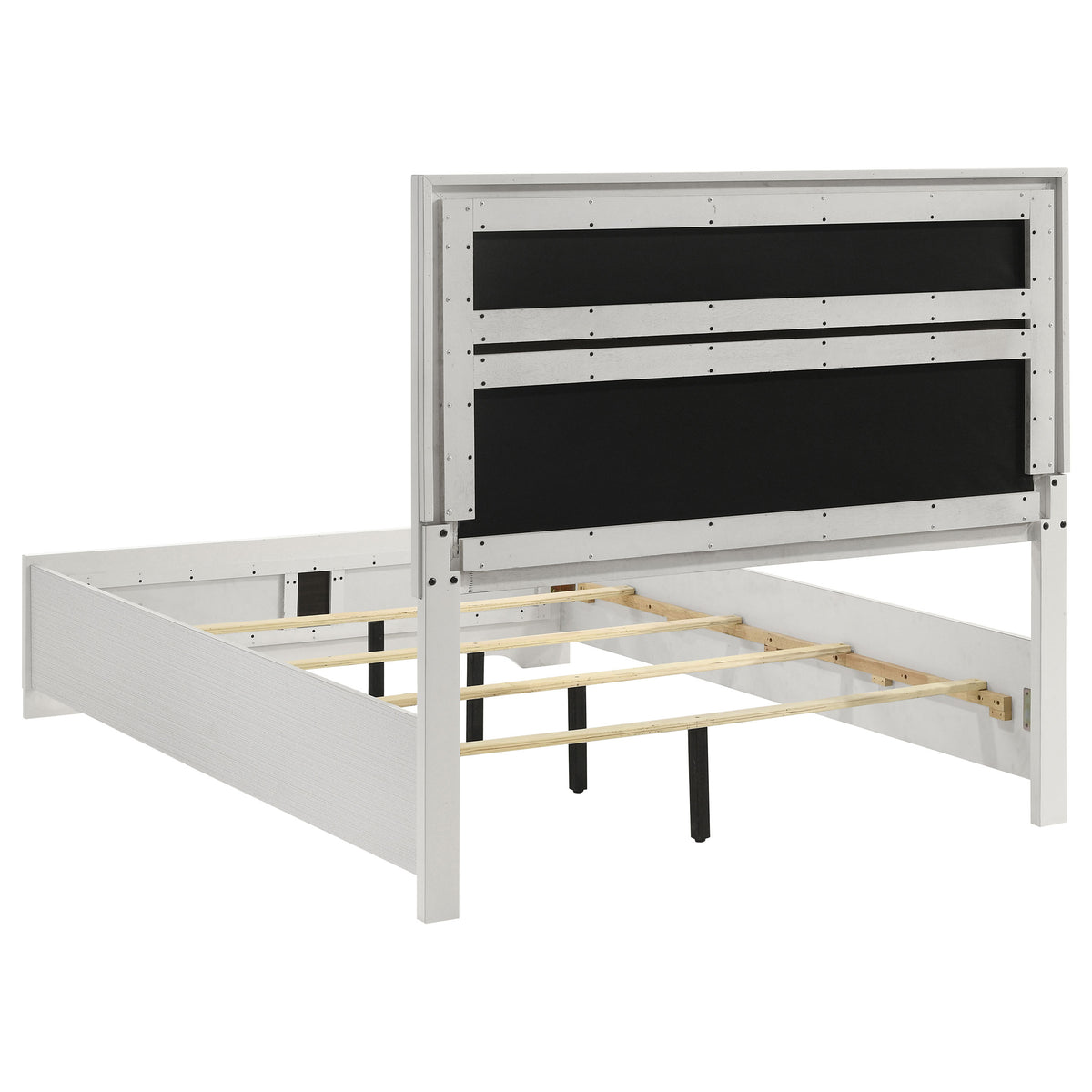 Miranda 54-inch Upholstered Panel Bed - Full, White