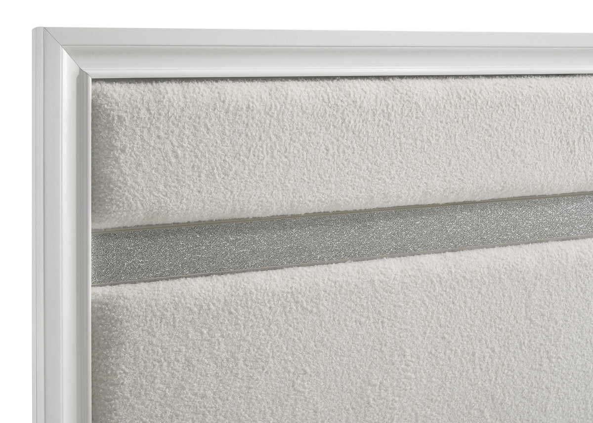 Miranda 54-inch Upholstered Panel Bed - Full, White
