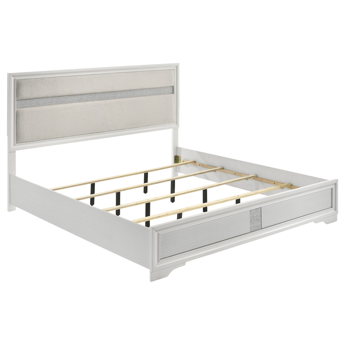 Miranda 54-inch Upholstered Panel Bed - Eastern King, White