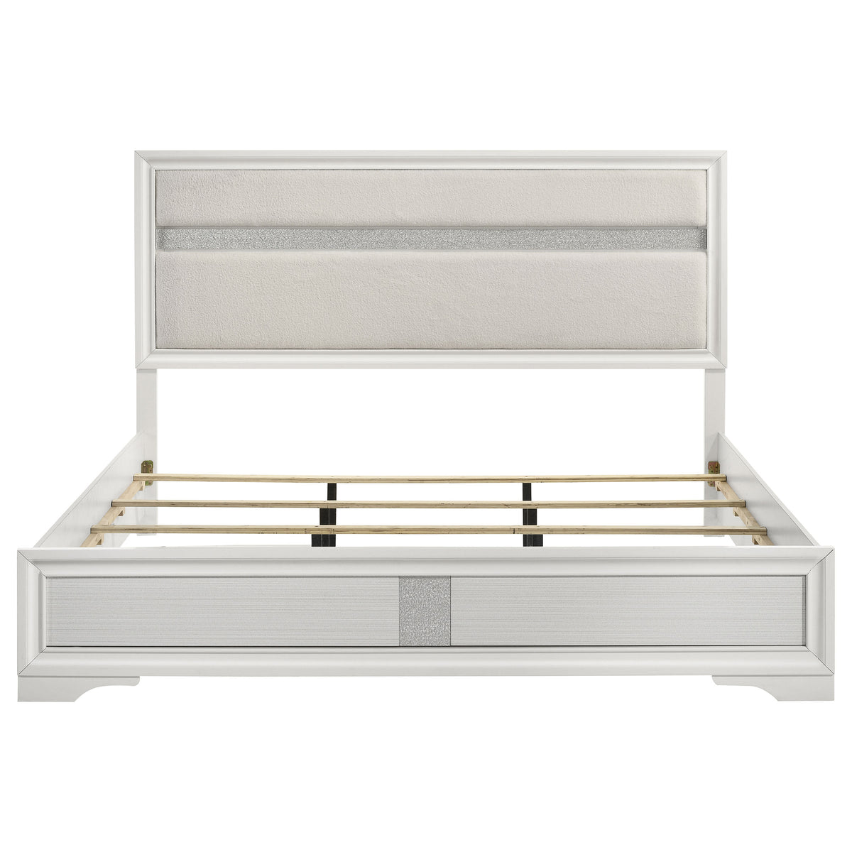 Miranda 54-inch Upholstered Panel Bed - Eastern King, White